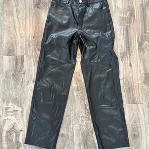 Black Faux Leather Pants